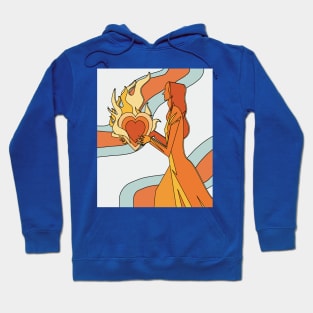 Flames Burning Heart On Fire Hoodie